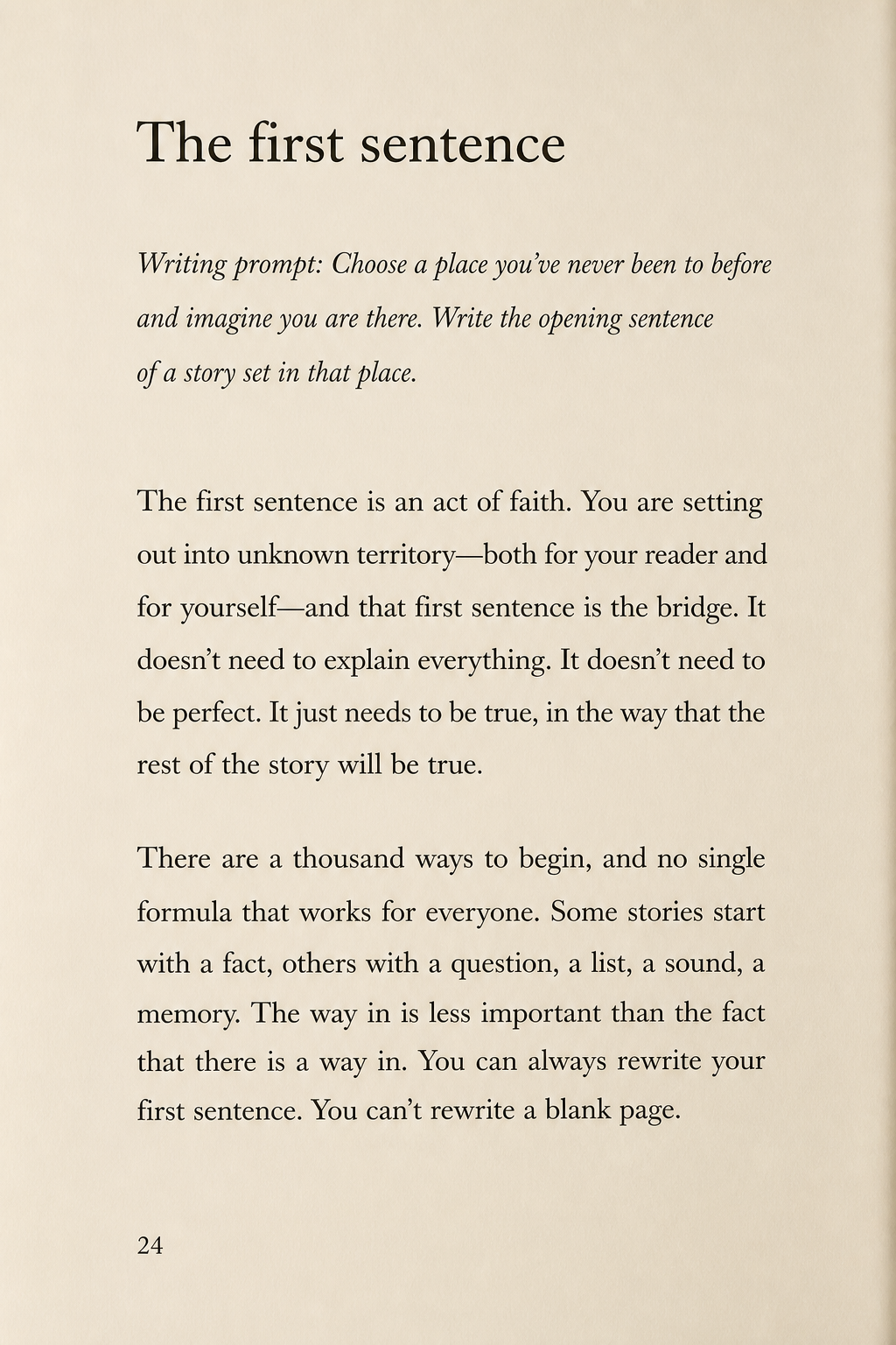 The first sentence